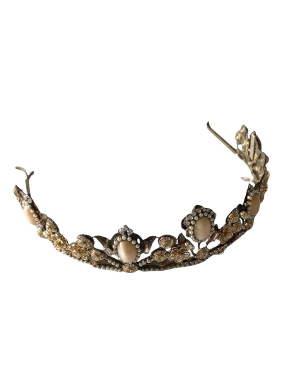 Vintage: Mari Elena ᪥ Moonstone Floral Swarovski Crystal Bridal Tiara ᪥ Luxury - Picture 6 of 16